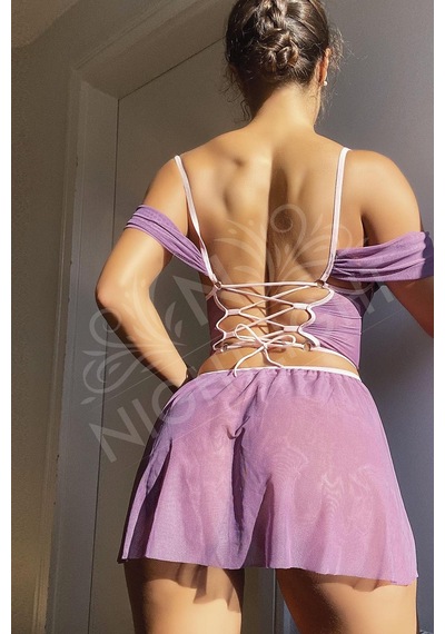 Astrid T Pembe Kıyafet Maxi Boy Etekli Takım Fantazi Kleopatra Kostümü Kostüm Rol Yapma Parti Kıyafeti mor