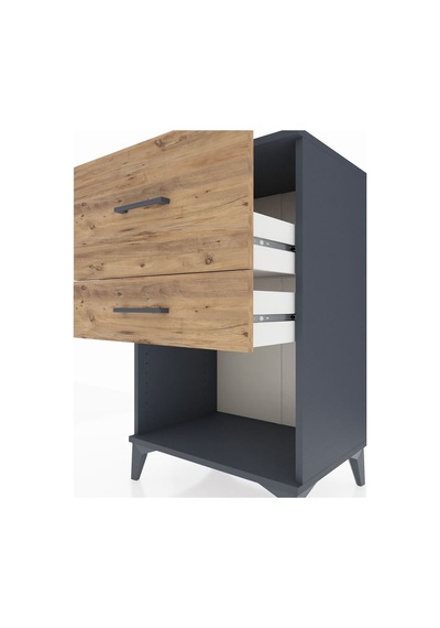 Hyperion Komodin 2 Çekmeceli 60x44x96 Antrasit-çam Antrasit