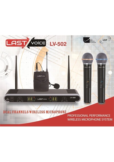 Last Voice Lv-502 Uhf Sistem Profesyonel Çift El Telsiz Mikrofon Last Voice Lv-502 Uhf Sistem Profesyonel Çift El Telsiz Mikrofon
