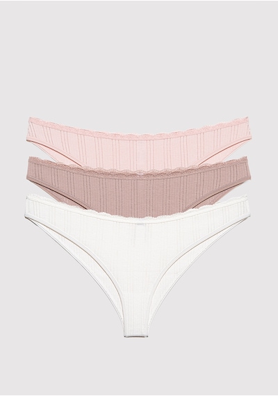 Mavi - 3lü Klasik Külot 1913819-17865 Pembe
