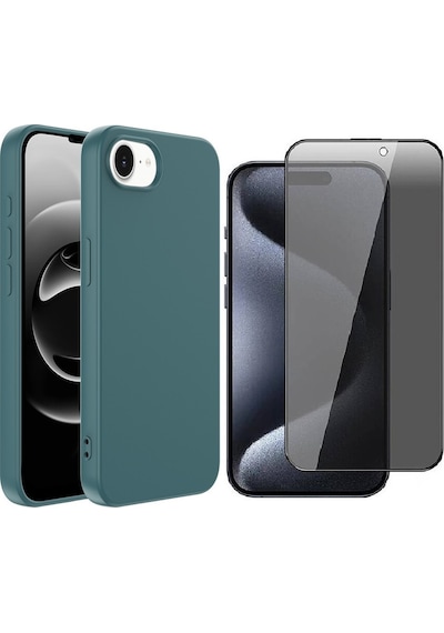 Vendas Apple iPhone Uyumlu  16e Kılıf Zore Mara Lansman Kapak + Hayalet Ekran Koruyucu Yeşil