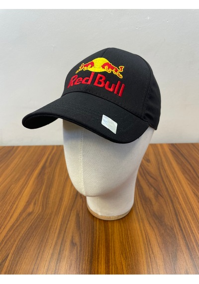 Red Bull Nakışlı Siyah Renk Pamuklu Gabardin Cap Şapka Siyah