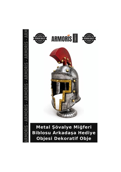 Metal Şövalye Miğferi Biblosu Arkadaşa Hediye Objesi Dekoratif Obje