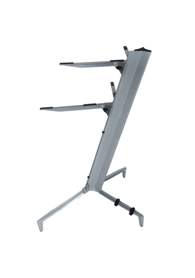 Larkin Ks500 Profesyonel Çift Katlı Ultimate Org Sehpası Standı Çantalı Gümüş