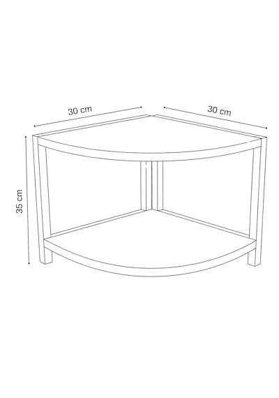 İki Raflı Banyo Köşe Oval Düzenleyici Organizer Raf Metal Gövdeli Çok Amaçlı Banyo Standı Beyaz