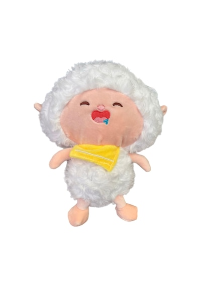 Sevimli Uyku Arkadaşım Kuzu Peluş Oyuncak 25 Cm Beyaz