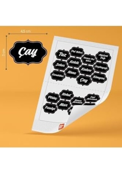 20 Adet Baharat & Bakliyat Kavanoz Etiketi Sticker