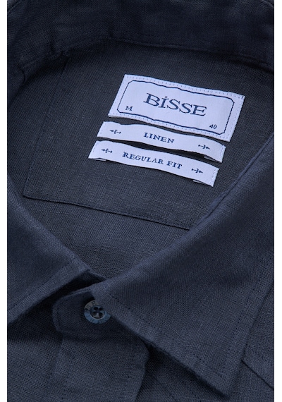 Bisse Birit Yaka Kısa Kollu Regular Fit Lacivert Erkek Gömlek Gmktna1224013 E39 Lacivert