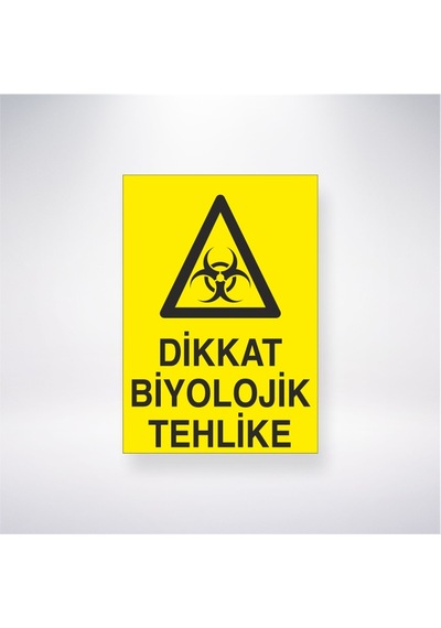 Dikkat Biyolojik Tehlike 21x28 Arkası Yapışkanlı Sticker