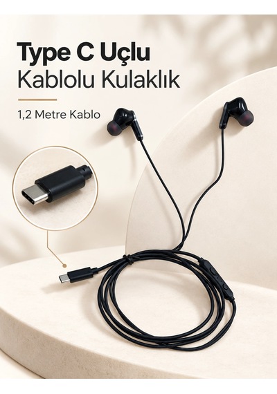 Nm Store Mikrofonlu Ve Kumandalı Kulak İçi Kulaklık Type C Girişli