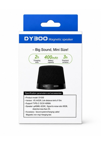 Dy300 Mini Bluetooth Hoparlör Mıknatıslı Kompakt Taşınabilir Ses