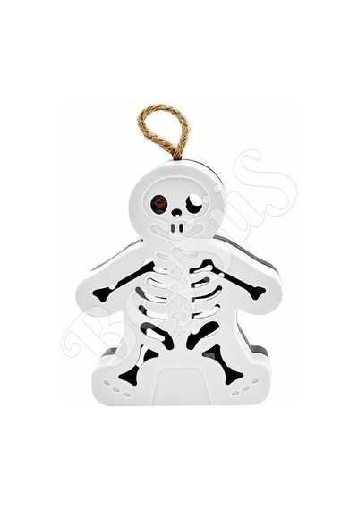 Halloween Işıklı Masa Süsü İskelet Çift Taraflı Siyah Beyaz Tüm Yaşlar