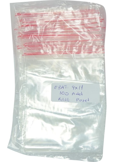 Lokmanavm Kilitli Naylon Torba Poşet 9X11 Cm Şeffaf 100 Adet 1 Pa