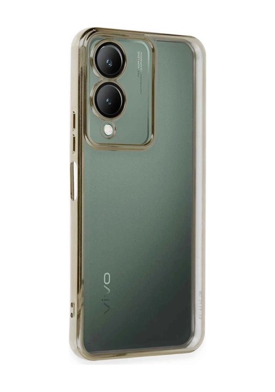 Vivo Y17s Kılıf Razer Lensli Silikon - Gold Altın