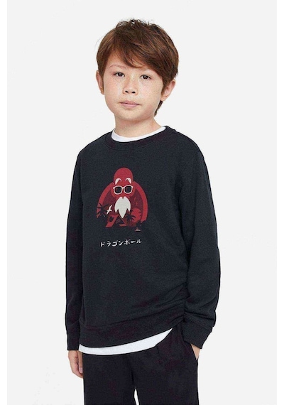 Tshirthane Anime Dragon Ball Baskılı Unisex Çocuk Siyah Sweatshirt (534632039) Siyah