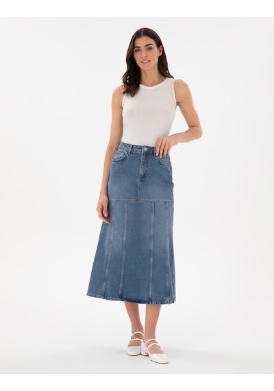 Pierre Cardin Kadın Mavi Etek Jean 50301321-vr036 Mavi