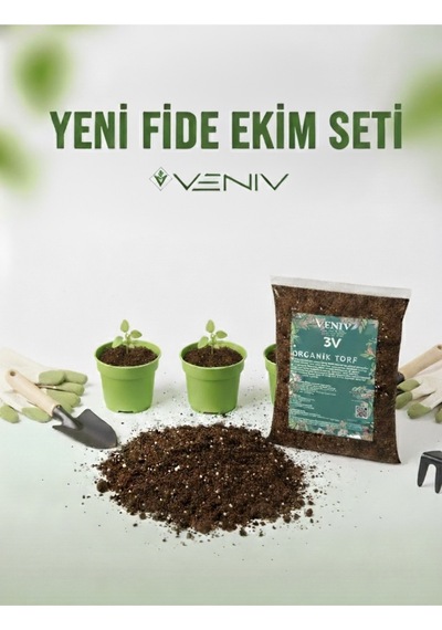 Yeni Fide Dikim Seti- 3 Adet 5.5 Cm Saksı + 2l Torf Toprak 2