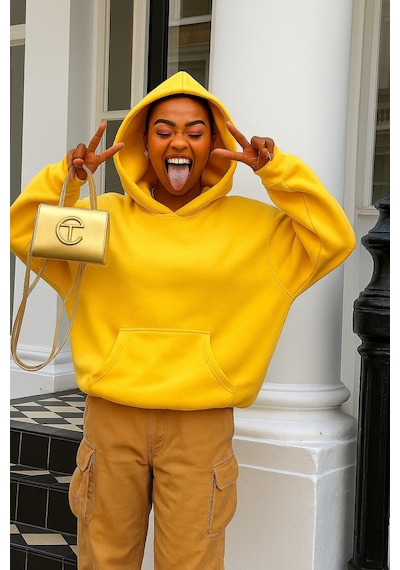 Unisex Düz Renk Sweatshirt Sari