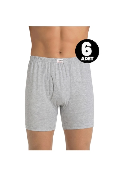 Öts Erkek 6 Lı %100 Pamuk Boxer Süprem Nefes Alan Doku 2620-6 Gri