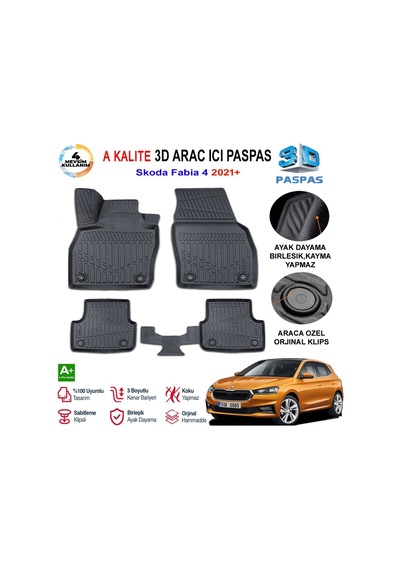 Skoda Fabia 4 3d Paspas Havuzlu Pro 2021 Sonrası