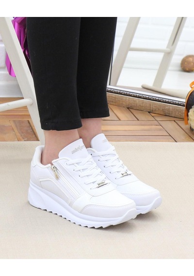 2161 Beyaz 36-40 Günlük Kadın Sneakers Beyaz
