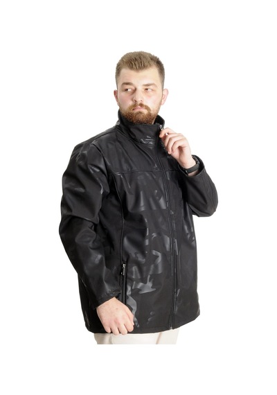 Mode Xl Büyük Beden Erkek Waterproof Softshell 23232 Siyah 001
