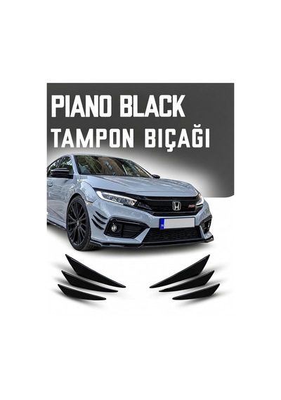 Honda Civic Fb7/fc5/fe1 Tampon Bıçağı Piano Black 6'lı Kanatlı