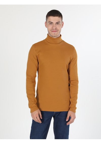 Colin'S Slim Fit Yarim Balikci Düz Sarı Erkek Uzun Kol Tişört Cl1049854_Q1.V1_Yls Sarı