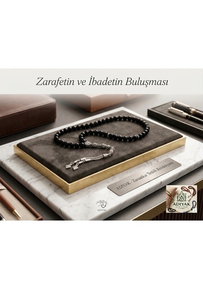 Cam Oniks Taşı Erkek Tesbih - 8 Mm Küre Kesim Siyah Doğal Taş Tesbih
