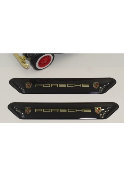 Porsche Logo Çamurluk Yanı Ve Ayna Metalize Damla Desen 3M Logo A
