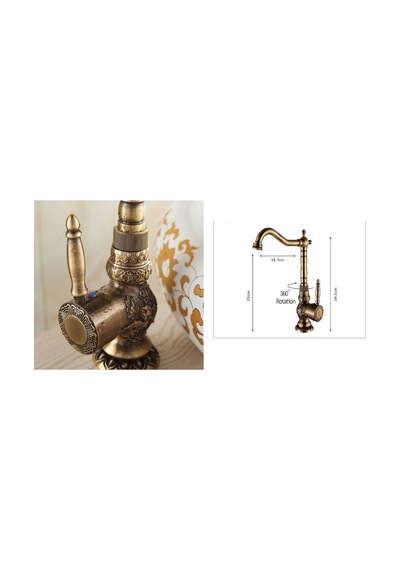 Banyo Lavabo Bataryası Antik Çanak Lavabo Uyumlu Uzun Model Yeni