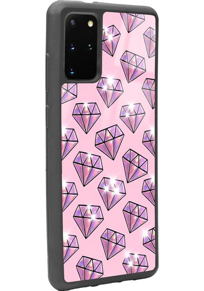 Samsung Uyumlu S20 Plus Diamond Tasarımlı Glossy Telefon Kılıfı Çok Renkli