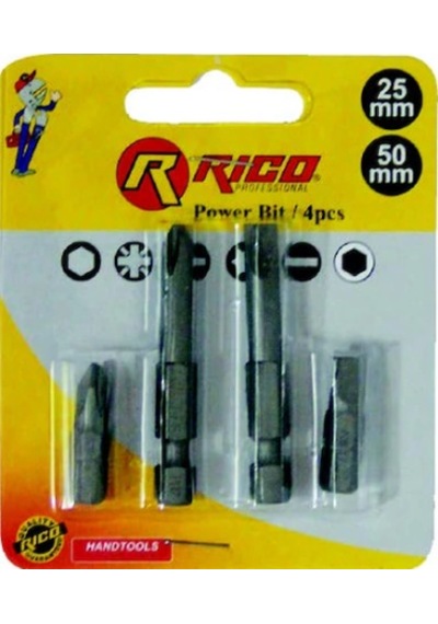 Rico 4 Parça Bits Uç Seti 25mm-50mm