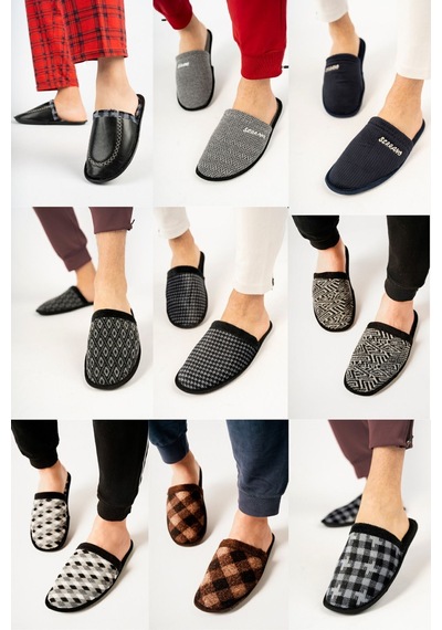 N Moda 5'li Paket Erkek Kadın Terlik Misafir Terliği Ev Terliği Çeyiz Bohça Paketi 5 Çift Erkek Çanak