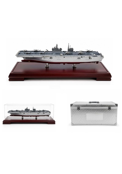Detaylı Metal Uçak Gemisi Koruma Fanuslu Ve Çantalı 46cm