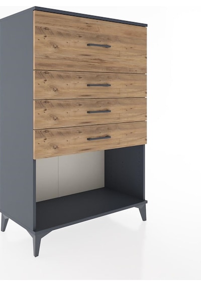 Hyperion Dolap 4 Çekmeceli 88x44x134 Antrasit-çam Antrasit