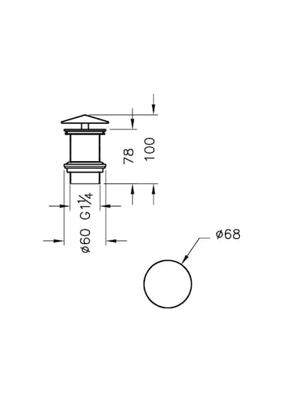 VitrA A45145 Yuvarlak Süzgeç - Universal - Krom