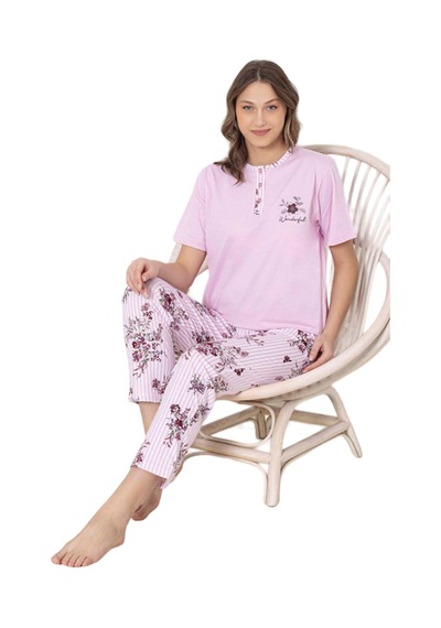 Abbas Erdem Erdem Kısa Kollu Pijama Takımı Dfn005 PEMBE