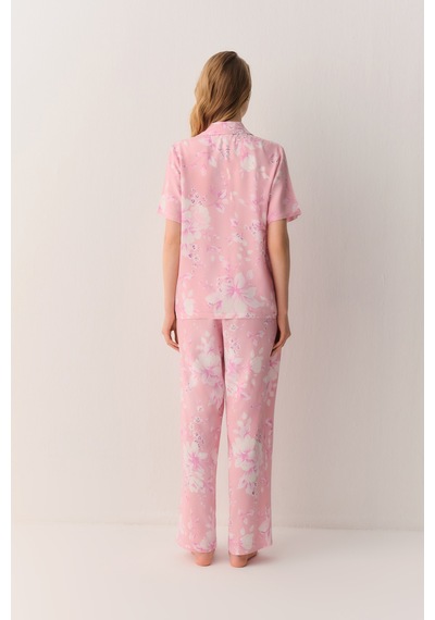 Suwen Ashley Gömlek Yaka Pijama Takımı Sh26520660b334 Pembe