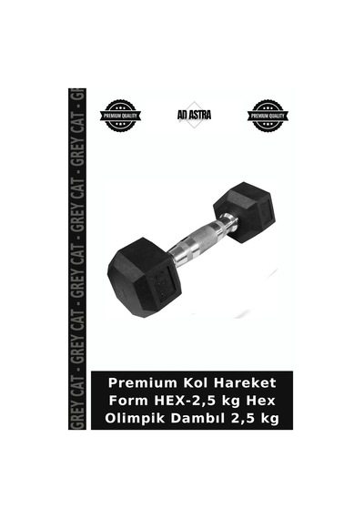 Premium Kol Hareket Form Hex-2,5 Kg Hex Olimpik Dambıl 2,5 Kg