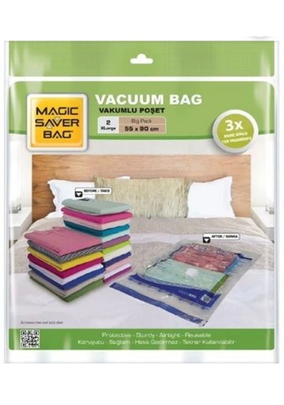 Bag 2'li Vakumlu Poşet Hurç Seti Xlarge Hurç Şeffaf
