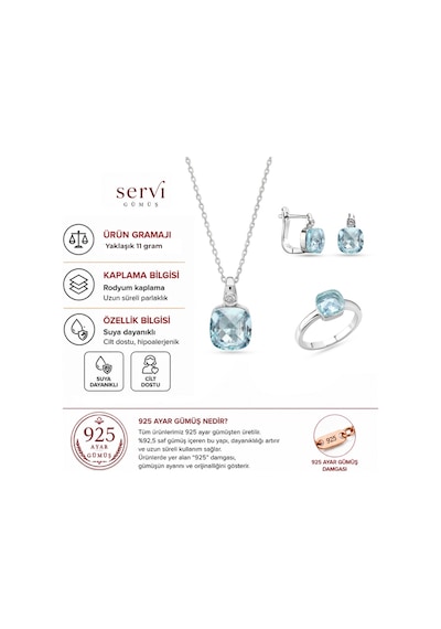 Servi 925 Ayar Gümüş Pomelita Set-219