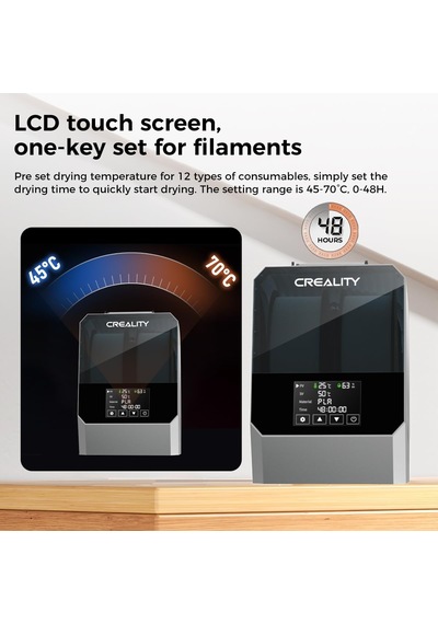 Creality Resmi Uzay Pı Filament Kurutucu Plus, 360 Sıcak Hava Isıtmalı 2 Rulo 3d Yazıcı Filaman Kurutma Kutusu, Pla Abs Petg Tpu 1,75/2,85 Mm İçin Kurutucu