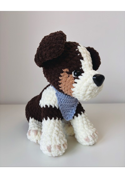 Bailey The Dog Amigurumi Köpek Oyuncak Açık Kahverengi - Beyaz