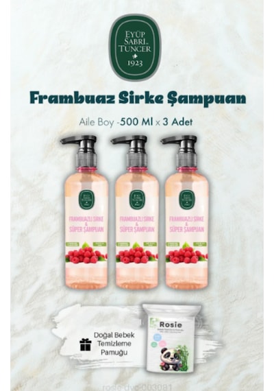 500 Ml Frambuaz Sirke Şampuan X 3 Ve Rosıe Hediyeli Tüm Saçlar