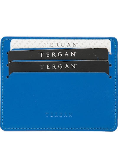Tergan Saks Mavi Deri Unisex Kredi Kartlık 01050M5J