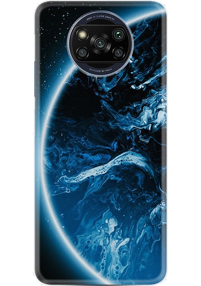 Xiaomi Poco X3 Pro Kılıf Silikon Desen Özel Seri Blue Planet 1610