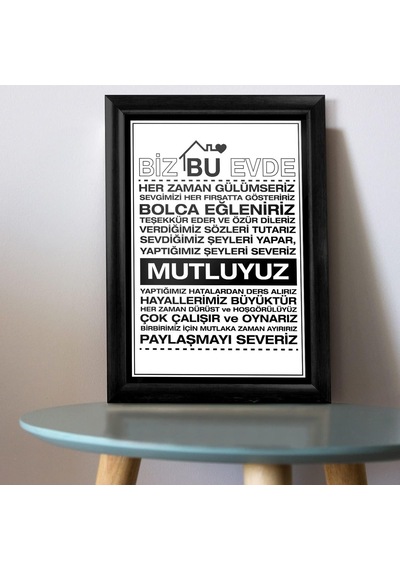 Ailenize Özel Dekoratif Ev Hediyesi Baskılı Çerçeve 24x33x1 Cm