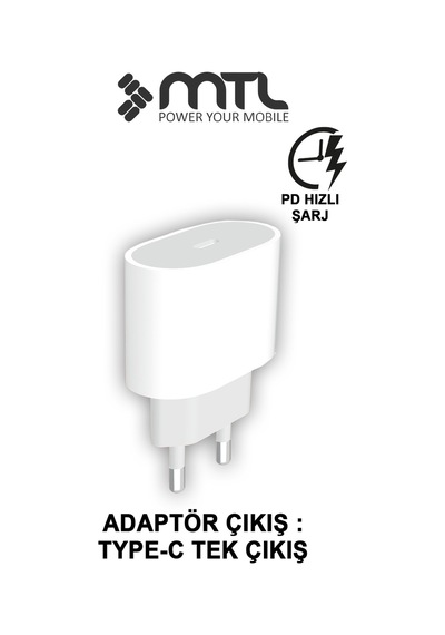 20w Pd Qc 4.0 Destekli Type-c Çıkışlı Adaptör + Type-c To Lightning Kablo Hızlı Şarj Seti Mt1703