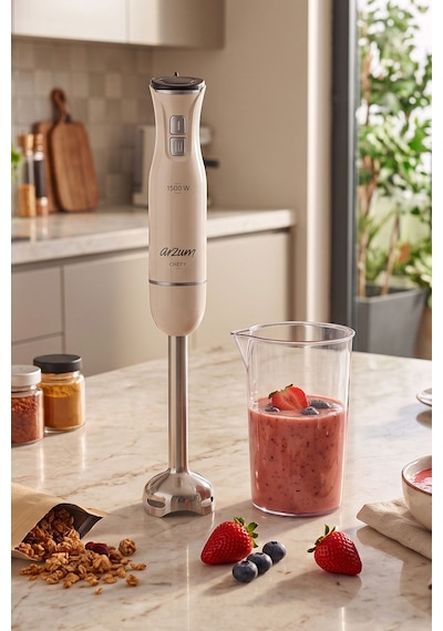 Arzum AR1139 Chefy El Blender 1500W 2 Kademeli Karıştırma Kabı